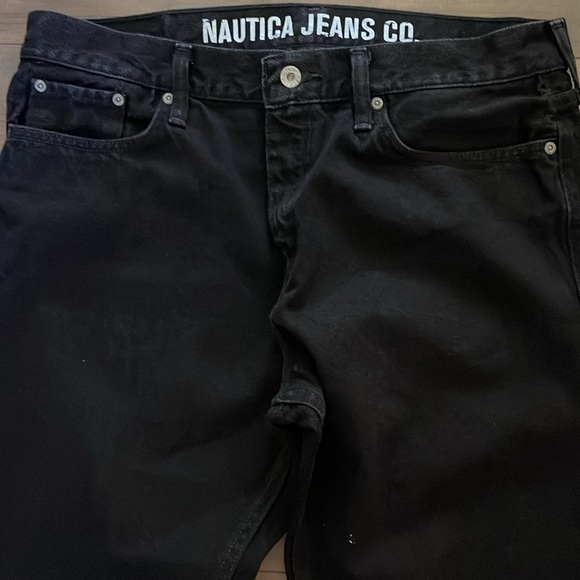 Nautica 34/30 black relaxed fit jeans with zip and button close - Picture 2 of 11
